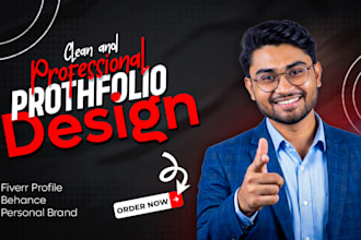 design a modern professional fiverr profile portfolio
