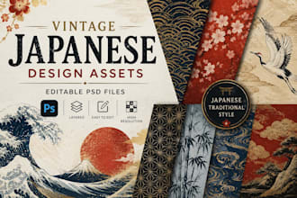 design vintage japanese style graphics