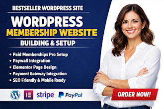build wordpress membership website using paid membership pro, paywall, elementor