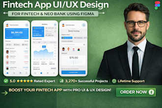 design professional UI UX for fintech wallet and payment apps
