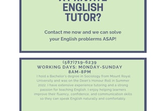 provide tutoring in  communication, esl support and confidence building