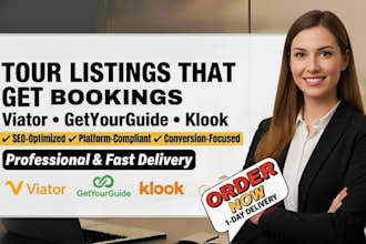 list and optimize your tours on viator, getyourguide, klook listing