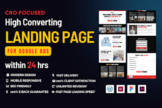 design cro focused high converting PPC landing page for google and meta ads