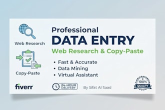 professional data entry, web research, copy paste tasks