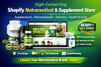 build shopify nutraceutical store supplement store health wellness shopify store