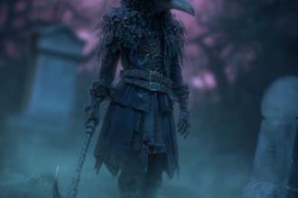 design a spooky fantasy horror character illustration