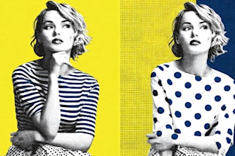 draw pop art portrait in roy lichtenstein style