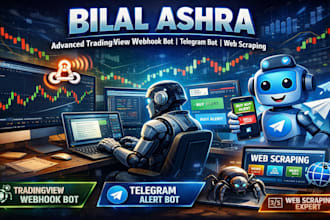 build an advance tradingview webhook bot, telegram bot, web scraping