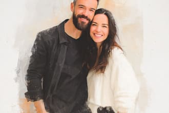 paint a family or couple portrait, handdrawn, noai