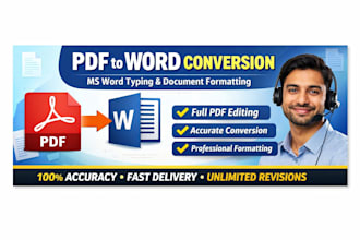 convert PDF to word, ms word typing and document formatting