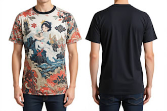 create stunning japanese style tattoo t shirt design