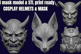 sculpt 3d mask 3d helmet halloween mask 3d cosplay mask armor for 3d printing