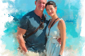paint custom couple portrait