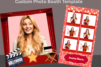 design personalize photo booth template and 360 overlay