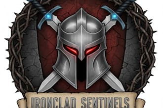 design a bold and powerful warrior logo for your brand