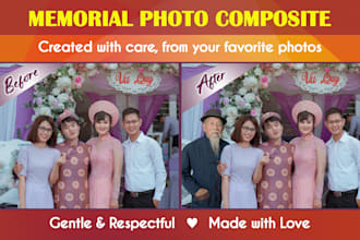 create a tasteful memorial composite photo to honor your loved one