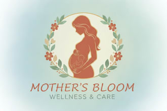 design a soft and meaningful pregnant woman logo for your brand