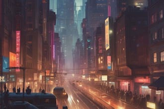 create stunning sci fi city illustrations