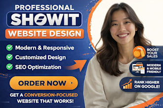 update, redesign showit website, nice landing page, showit template