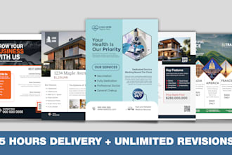 design a professional real estate, business, and medical flyer