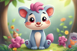 draw cute cartoon animal character