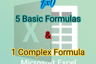 write 5 simple and 1 complex formulas for your data