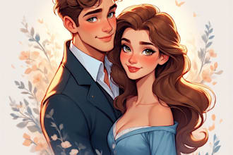 design a personalized couple portrait, perfect for gifts