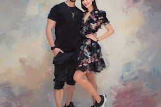 paint custom couple portrait