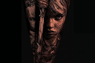 high end linework tattoo design for you