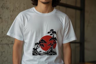 drawing a japanese style t shirts artwork