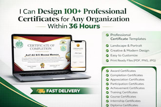 design professional certificate, award and diploma  templates