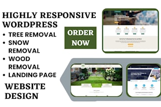 design tree removal website tree removal landing page snow removal wood website