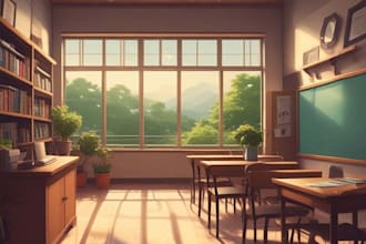 draw anime background and environment art