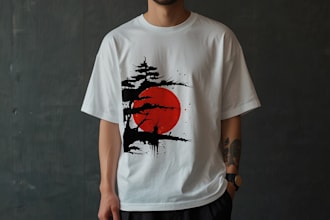 drawing a japanese style t shirts artwork