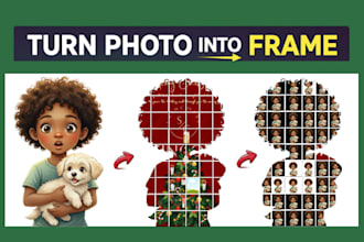 design custom creative shape collage frame and unique silhouette photo mosaic