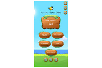 develop flying bird game play and earn bitcoin with admin panel and admob