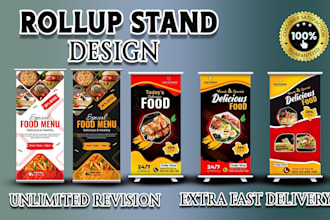 create roll up banner, retractable banner, yard sign or pull up banner design