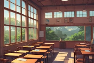 draw background art illustration for visual  in anime styl