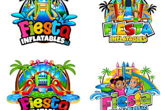 design awesome bounce house logo for your business