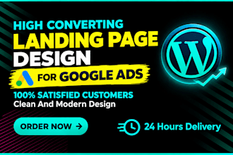 design high converting PPC wordpress landing page for google ads lead generation