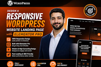provide a responsive wordpress website, local landing page design for google ads