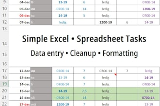 help you with simple excel and spreadsheet tasks