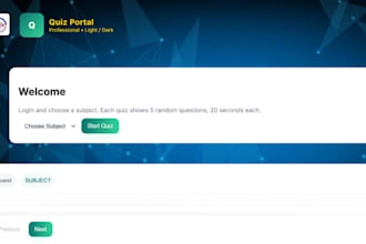 create an interactive quiz portal website using HTML CSS js