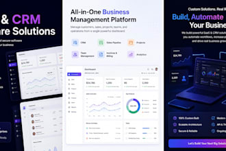 develop custom saas mvp, CRM and erp software with django, react for business