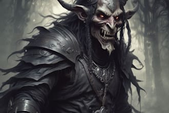 design a fantasy, dark fantasy character concept