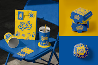 design food packaging, takeaway bag, and box packaging for restaurant