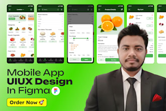design mobile app uiux, app design and prototype in figma