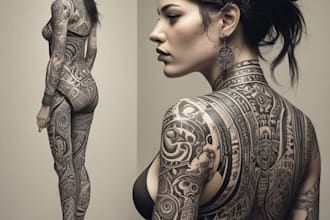 create custom and detailed tribal tattoo design