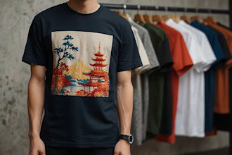 make a custom japanese style t shirt design, anime