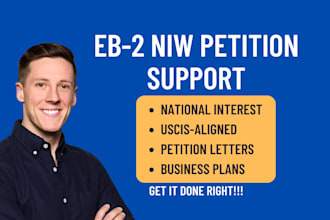 write uscis eb2 niw petition letter and immigration business plan